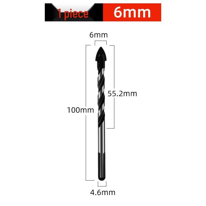 Super Hard 6mm Alloy Triangle Drill for Concrete, Glass, Tile, and Cement