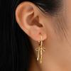 2025 New Gold Color Hollow Bow Stud Earrings for Women Simple Metal Line Wrapped Fashion Earrings Aesthetic Jewelry Gift