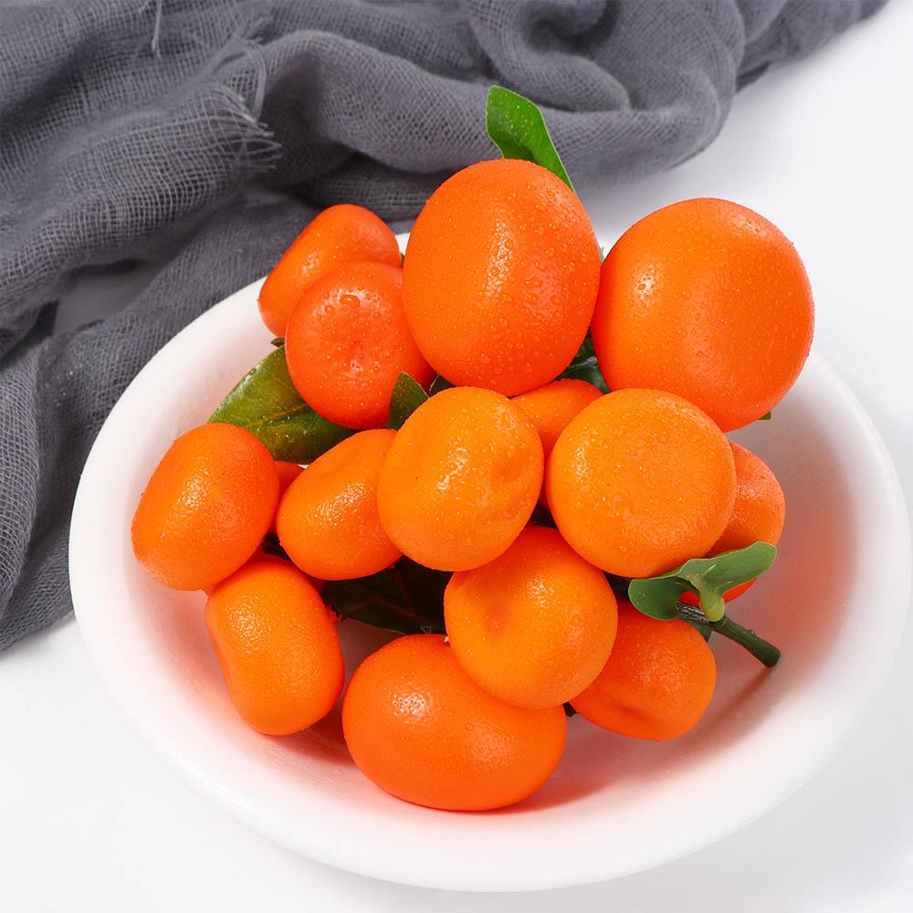 Imitation Fruits with Fruits and Leaves Fake Oranges Tangerine Model Party Decor Artificial Fruit