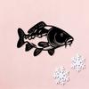 Wrought Iron Carp Fish Wall Art 1pc Metal Sculpture Mural Garden Living Room Zoo Corner Decor Christmas Gift Nature Lover