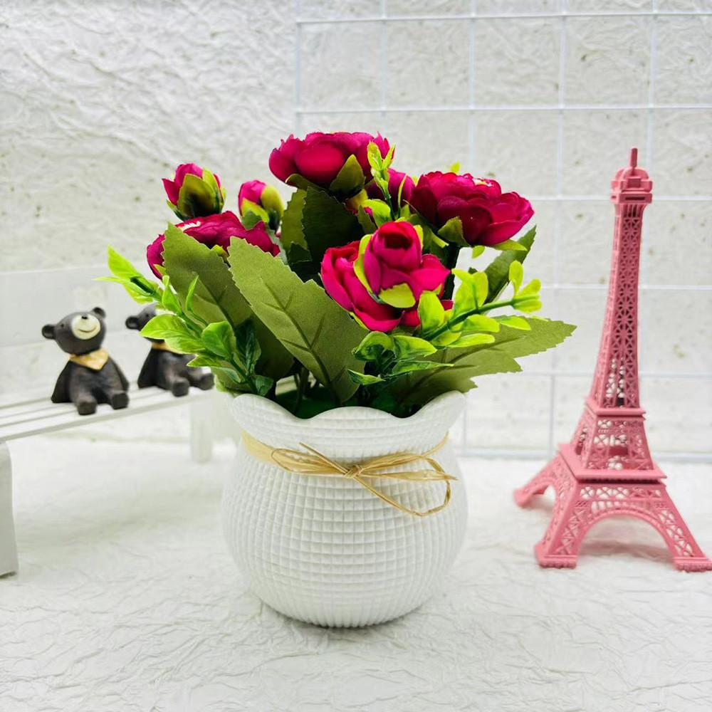 Camellia Sp Green Plant Indoor Decor With Plastic And Silk For Home And Wedding Use