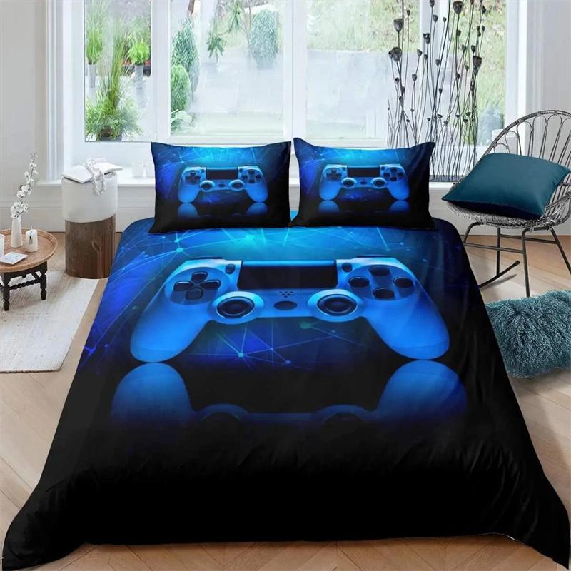 Gaming Bedding Set Game Bed Cover 135 For Adults Kids Soft Microfiber Modern Gamepad Duvet Cover Decorative With Pillowcase