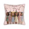 Katseye Kpop Style Square Pillow Cases Cushion Cover Vintage Zippered Decorative Throw Pillow Case Cover For Home 45X45Cm