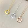 2025 V Gold Rhombus Honeycomb Diamond Clavicle Necklace - Light Luxury & Fashionable Gift