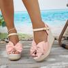 Fashion Women Sandals Fashion Bow Wedges High Heels Sandals Women Brand New Peep Toe Platform Sandals Casual Party Daily Woman Shoes
