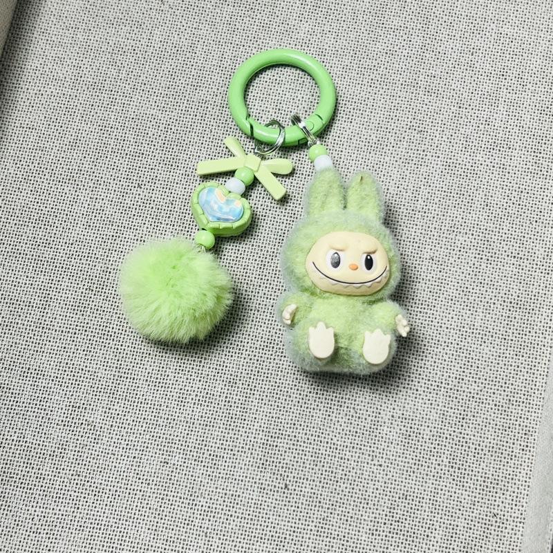 Flocking Mini Keychain Vinyl LABU Cute Grain Baby-free Bag Mobile Phone Pendant Cute Keychain