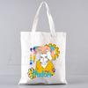 Borsa Shopping in Tela da Donna Jujutsu Kaisen Stampa Lettere Borsa a Spalla in Tessuto Femminile Borsa a Mano Eco Tote Riutilizzabile per la Spesa