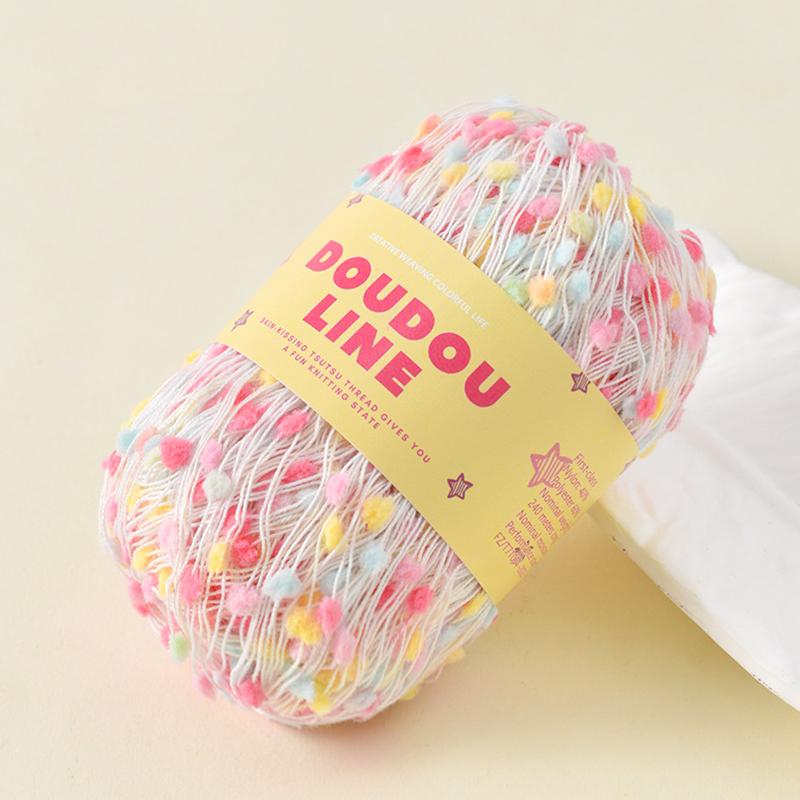 Filato di mohair morbido e confortevole, 50 g/rotolo, filo arcobaleno multicolore per maglione, sciarpa, fai da te, gomitolo di lana all'uncinetto, pois colorati