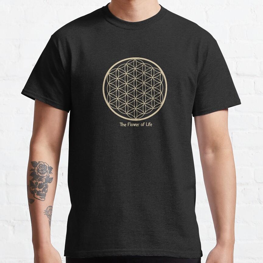 Aum Mandala Sacred Geometry T-Shirt for Men Spiritual Magic Zen Symbol 100% Cotton Printed T Shirt for Man Plus Size Clothing