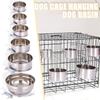 Ordinary Stainless Steel Dog Bowl Dog Cage Hanging Fixed Dog Basin