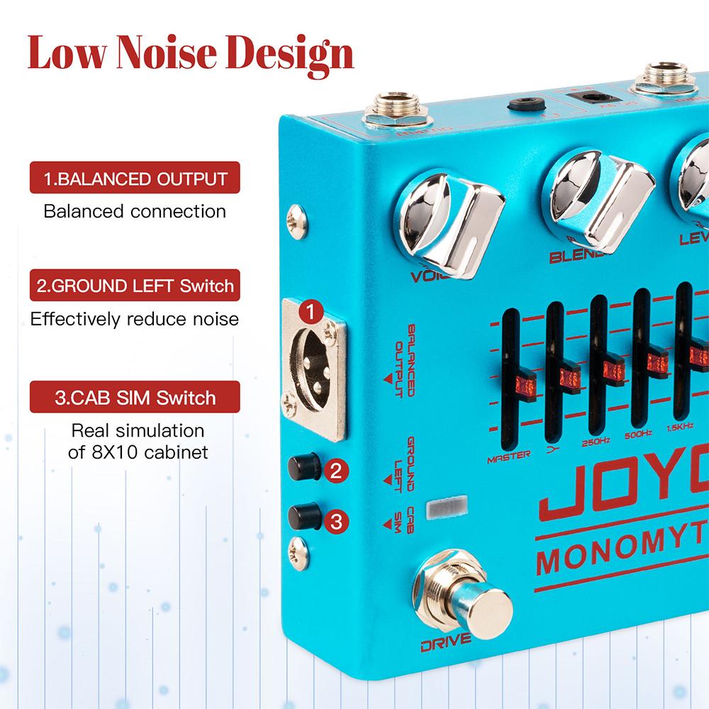 JOYO R-26 Monomyth Bass Preamp Electric Effect Pedal 6-band Graphic EQ Control Real Amplifier Tone Simulation Bass Pedal