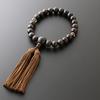 Kyoto Buddhist Altar Hayashi Prayer Beads for Men Pure Silk Head Tassel Ebony 2 Ten Tea Crystal Tailoring Bag Kyoto Prayer Beads Can be used by all