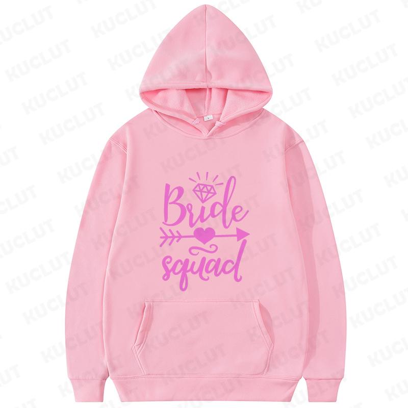 2D Bride Squad Bridal Hoodies Matching Hooded Tops with Romantic Prints Ideal for Bachelorette Party Bridal Showers Sweatshirts