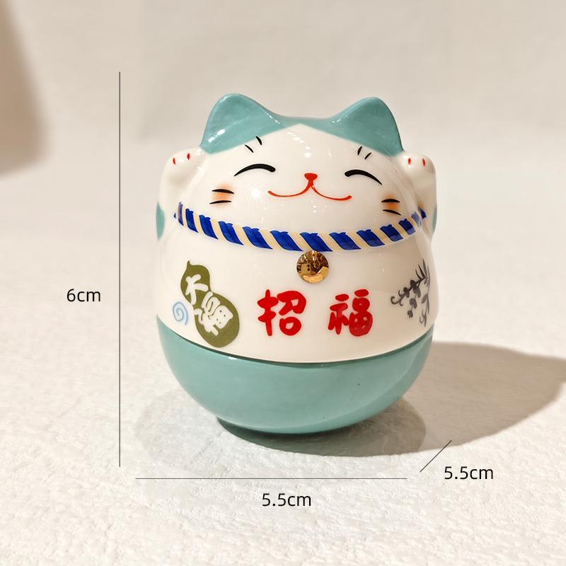 Japanische Glückskatze Keramik Maneki-neko Skulptur Schlafzimmer, Wohnzimmer, Schreibtisch Dekorative Verzierung Geburtstags- & Neujahrsgeschenk