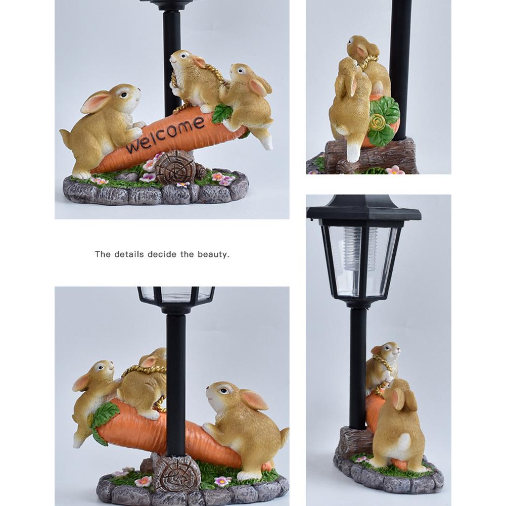 Solar Powered Resin Sculpture Figurine Light Animal Decorative Lamp for Yard Patio Lawn Outdoor Garden Decor