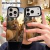 Phone Case: 2D Flat Design Suitable for iPhone 18, 17, 16, 15, 14, 13 Pro, Color Silver Protective Case, Couple Style, Selfie Orange Cat, Christmas an