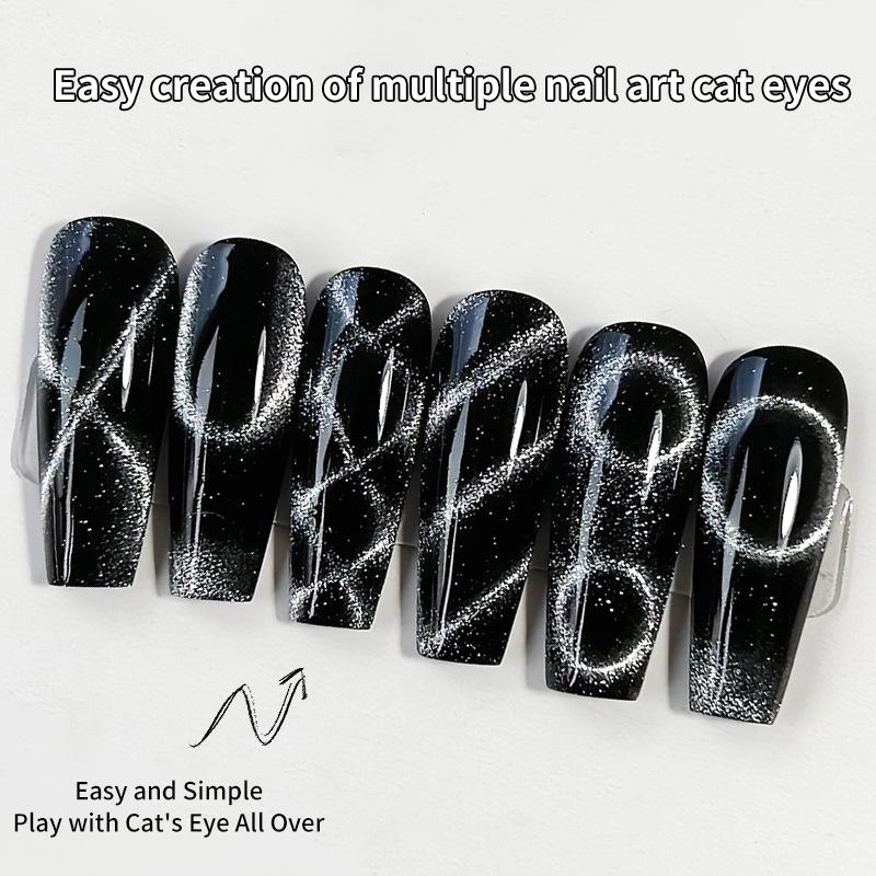 4 ks manikúra s multifunkčním magnetem na nehty salon Cat Eye s dlouhým proužkem Magnet na nehty francouzské kočičí oko sada pro nástroje s UV gelem