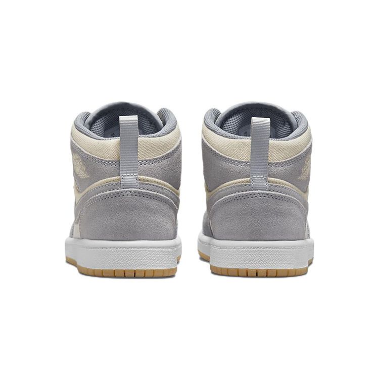Air Jordan 1 Mid SE PS Coconut Milk Particle Grey Kids Sneakers Cream White DN4345-100