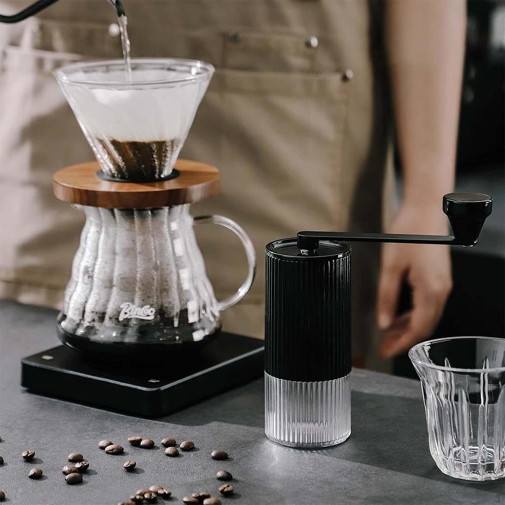 Travel Manual Coffee Grinder Hand Crank Mill for Camping Kitchen Home White