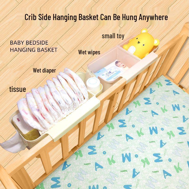 Bedside Hanging Diaper and Storage Organizer for Baby Crib