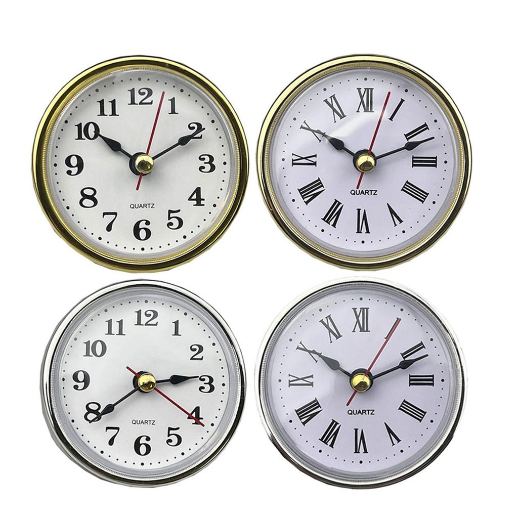 (65mm) 2.56Inch Mini Quartz Clock Insert with Arabic/Roman Numerals Replacement Round Quartz Movement Miniature Clock