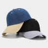 Korean version of fashion personalized soft top baseball cap women's autumn sunscreen visor hat denim splicing cap men's tide