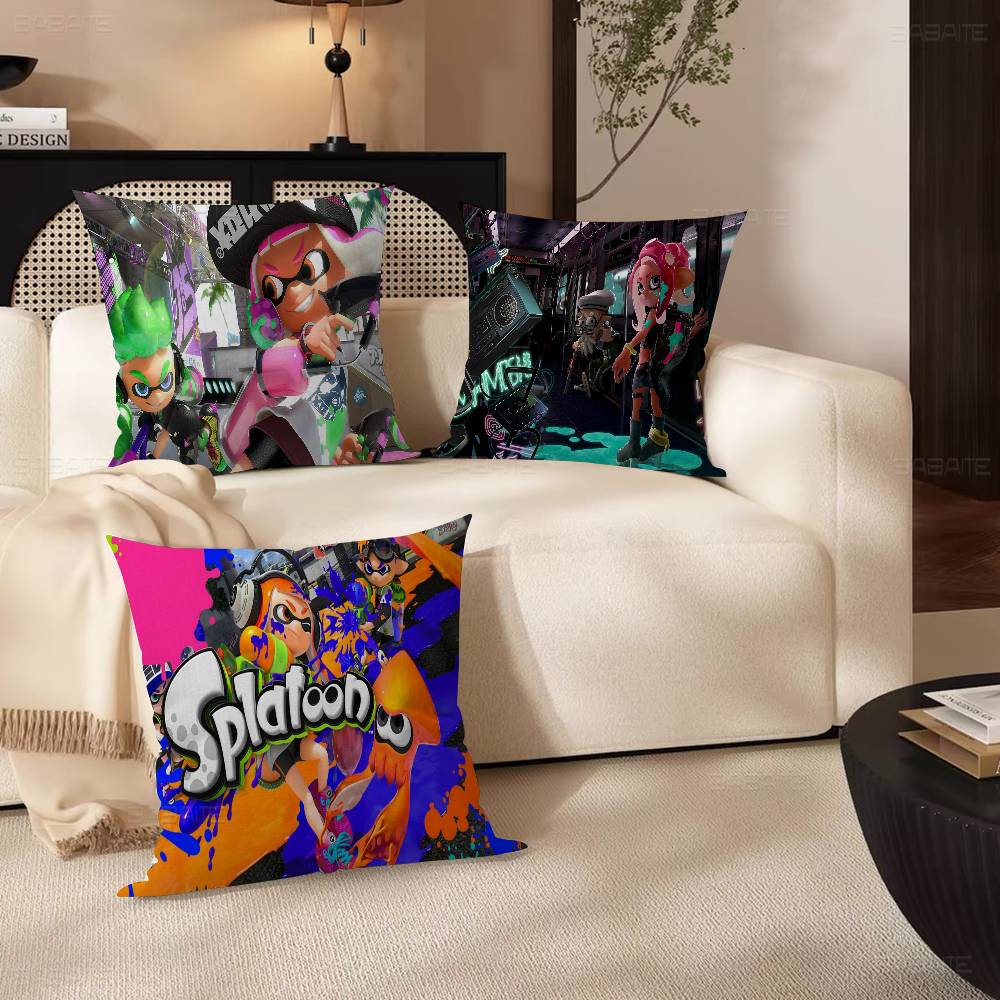 S-Splatoon Game Cushion Cover Car Throw Pillow Case For Sofa Car Christmas Gift 40x40cm 45x45cm