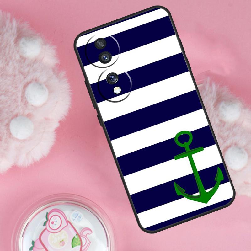 Nautical Anchor Boat Sea Case For Honor Magic 7 5 6 Lite Pro Honor 200 Pro 50 70 90 X9b X9a X8b X8a X8 X9 X9c Cover