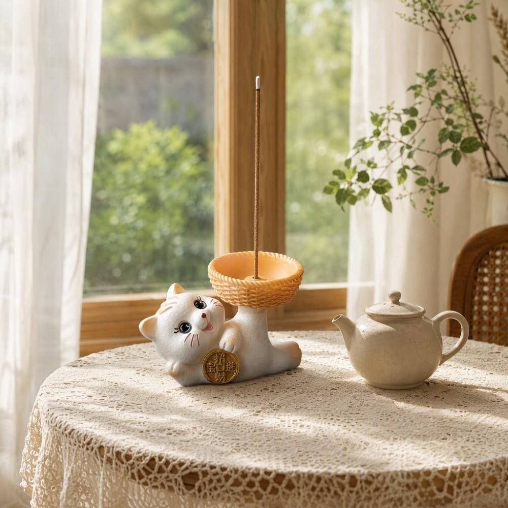 Cartoon Good Lucky Cat Cat Tabletop Incense Base Sleep Aid Incense Stick Burner Relaxation