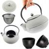 KETTLE 1.5 L CAST IRON TEAPOT STRAINER TEA INFuser SET + 2x CUPS