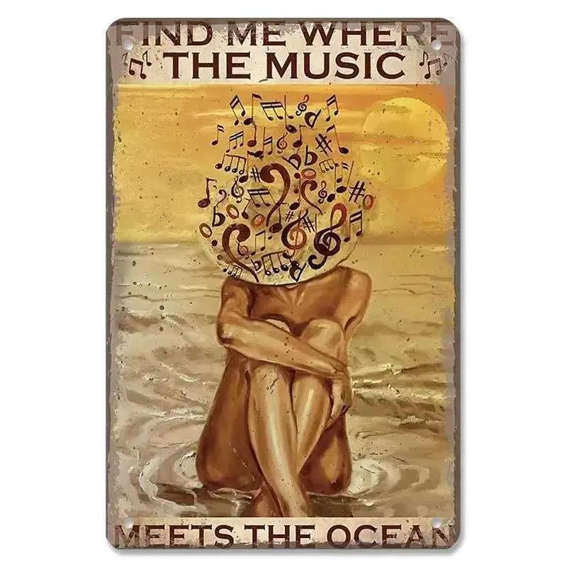 Retro Music Poster Metal Tin Logo Retro Metal Plate Music Cd Radio Guitar Singer Bar Wall Decoration Living Room