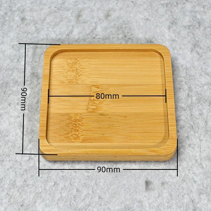 Multi Bamboo Tray Wood Saucer Flower Pot Tray Cup Pad Coaster Plate Kitchen Decorative Plate Creative Coaster Coffee Cup Mat