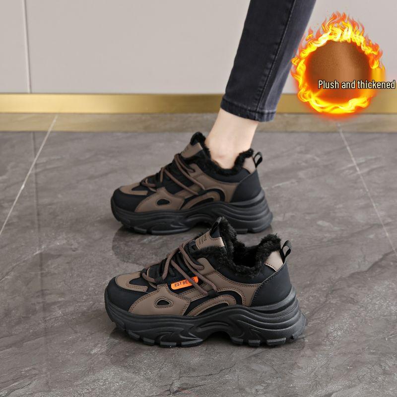 Women's Genuine Leather Waterproof Non-Slip Running Shoes - Dad Style, Soft Sole, Autumn Collection, Small Feet Fit.