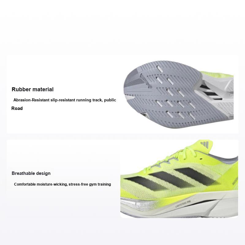 adidas Adizero Boston 12 Яркий лимонный Основной черный Серебристый металлик Мужские кроссовки JQ2553 40