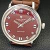 HAND-WINDING VINTAGE FAVRE LEUBA 253 SEA CHIEF SWISS MENS BROWN WATCH A702047-5 R208-a702047