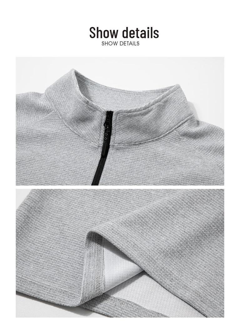 Men's Quick-Dry Elastic Long-Sleeve T-Shirt - Brushed Fleece Winter Hiking Base Layer