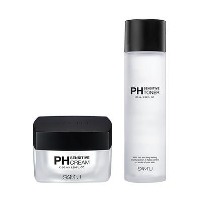 Samu Gesichtspflege 2 Arten Set PH Sensitive Creme PH Sensitive Toner Ceramid Hyaluronsäure Hochfeuchtigkeitsspendendes Hautpflegeset PH Sensitive Creme PH