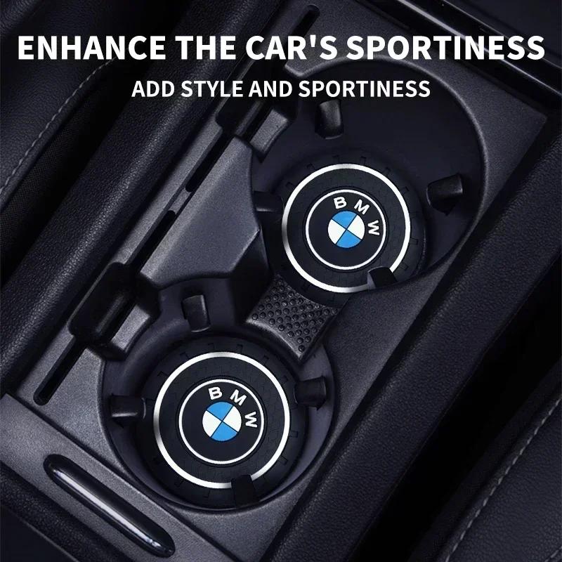 2 szt. Samochodowa Mata Antypoślizgowa do Uchwytu na Kubek Wodny Uchwyt na Butelkę z Napojem Mata Do bmw e46 e39 e90 e60 e30 f10 f11 f20 f30 g20 g30 x1 x3 x5 z4