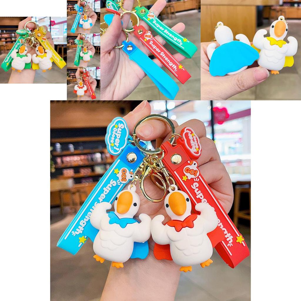 Adorable Cartoon Goose Keychain Cute Car Key Ring Couple Backpack Accessory Small Gifts