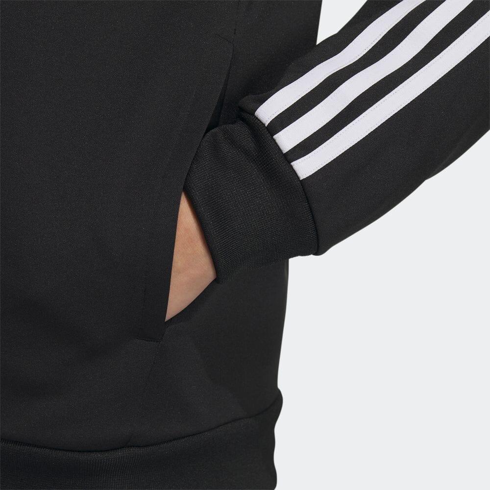 Adidas Color-Block Striped Logo Embroidered Stand Collar Jacket Men Outerwear Black IA9378