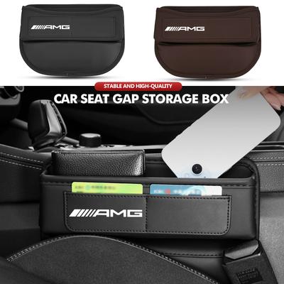 Car Logo Seat Gaps Filler Organizer Leather Gap Storage Bag Interior Accessories For AMG Mercedes Benz CITAN VITO SPRINTER CLS