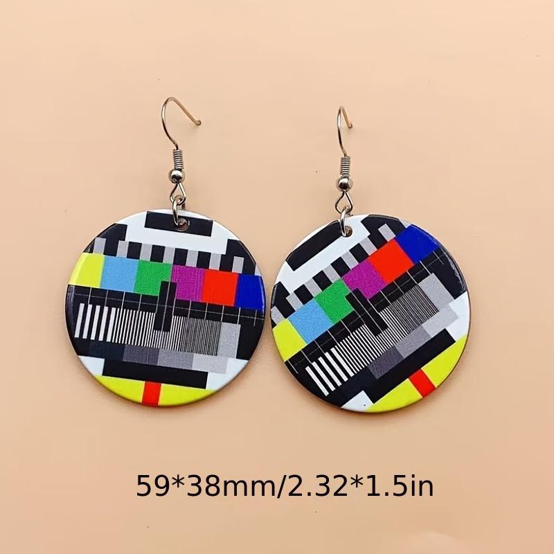 Handcrafted Retro-Style TV Console Pendant Earrings in Boho Acrylic Fashion