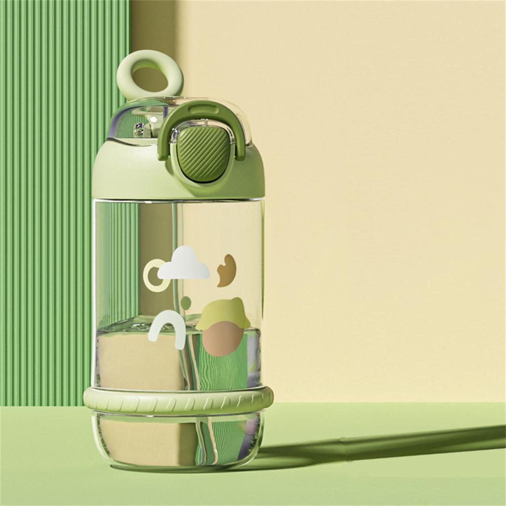 600ML Cute Water Bottle with Straw Juice Milk Drinking Bottle For Kid Healthy Material Outdoor Drinking Kettle