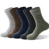 5 Pairs Men's Thermal Winter Socks - Cozy & Warm for Hiking, Fishing | Breathable | Ribbed Cuffs | Machine Washable, Warm Socks