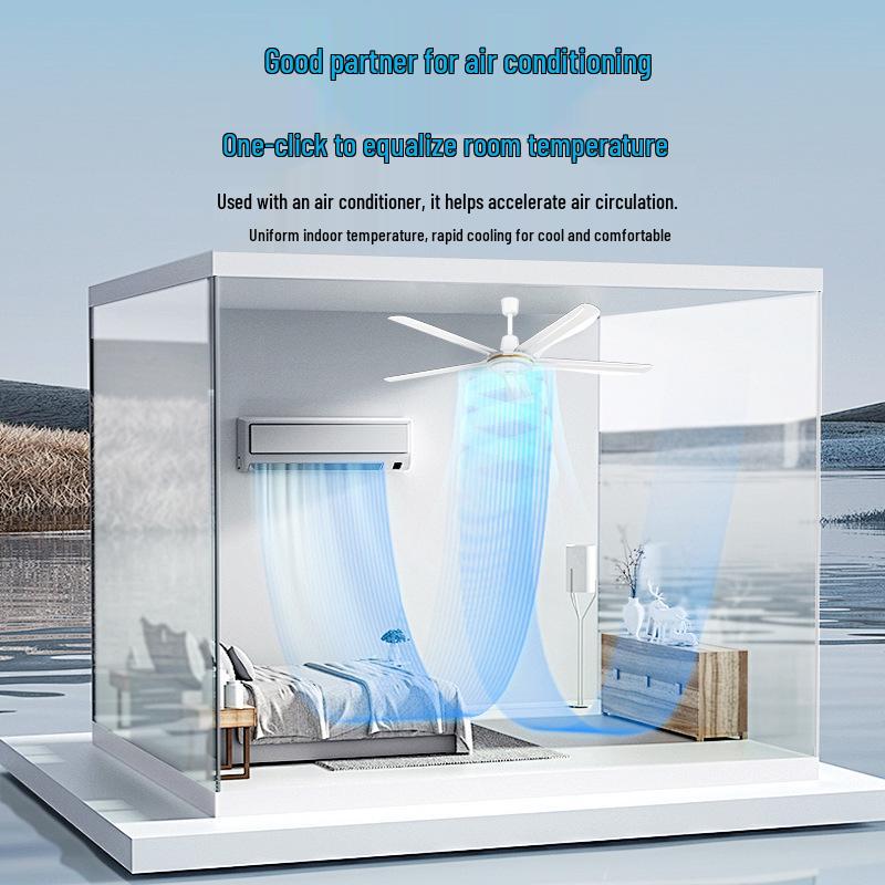 Angry Tiger 56'' High-Power Ceiling Fan with Iron Blades - Ideal for Living Rooms, Dorms, and Industrial Spaces