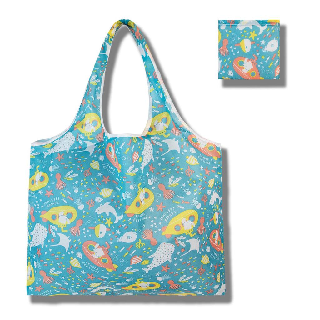 Eco-Friendly Large Capacity Foldable Tote Bag - Creative, Portable, Printed, and In Stock