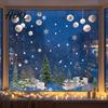 Window Decals for Glass Christmas Tree Clings Green Pine Trees Snowflake Decals Winter Decorative Stickers