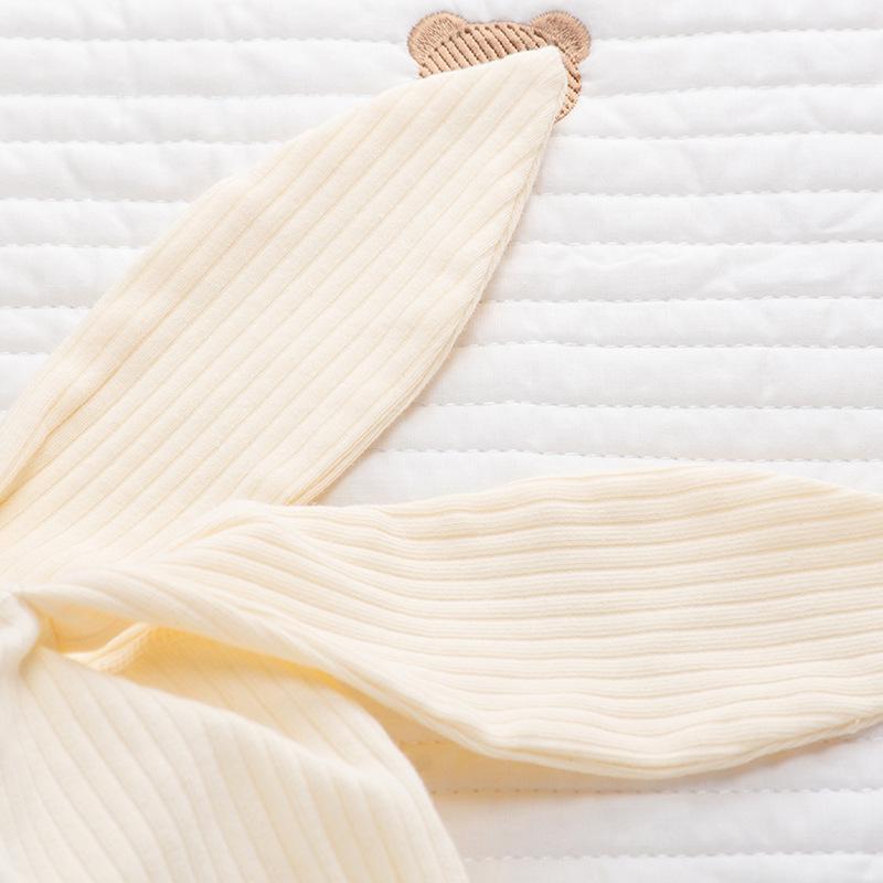 Baby Bunny Ear Hat: Nordic Tie-Up Spring/Summer Fetal Cap with Ear Protection.
