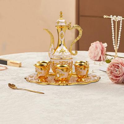 BYMAOCAR Turkish Tea Set, Vintage Turkish Coffee Set W/ Pot& 6 Cups for Home Birthday Tea Art Galleries Wedding Decor