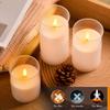 3Pcs/set LED Candle Light Electronic Battery Flickering Fake Tealight with Remote Control Timer for Christmas Wedding LED Lights